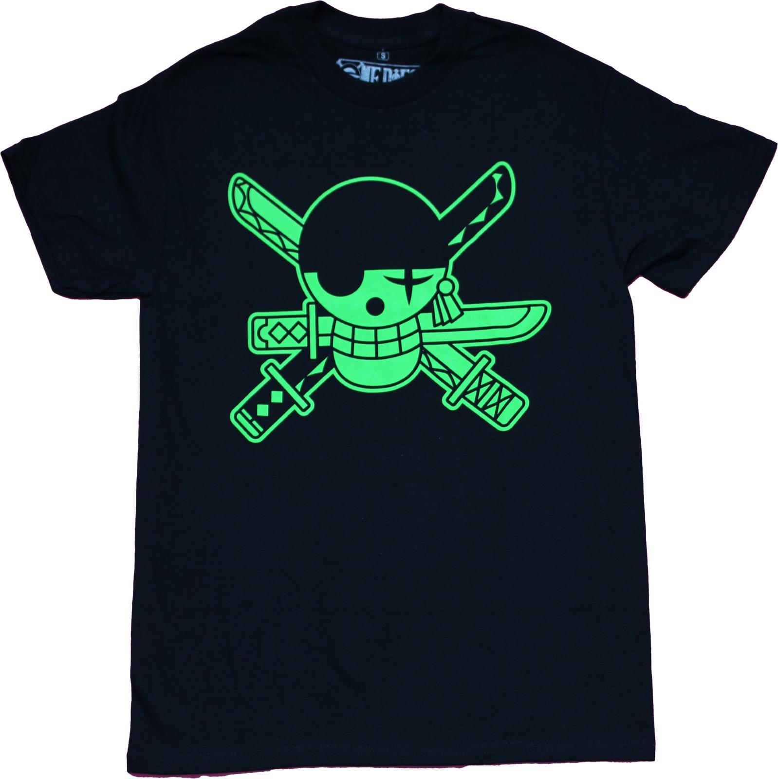 One Piece Mens T-shirt Zoro Skull Flag Logo L