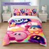 Kirby Print 3-teiliges Bettwäsche-Set 1 Bettbezug und 2 Kissenbezüge Weiche Bettwäsche für Haushalt Schlafzimmer