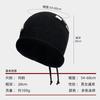 Knitted drawstring stacking hat Children's spring and autumn crimping warm ear protection nightcap big head circumference checkerboard wool hat