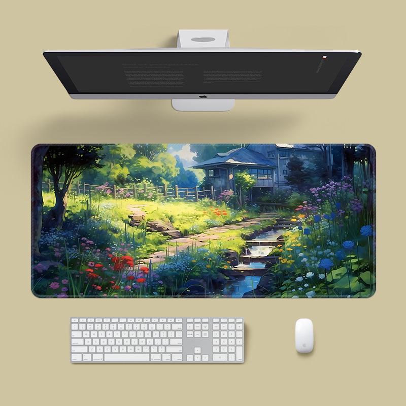 Extra Large Washable Mouse Pad - Aurora Landscape & Sunset Clouds Design, Thickened for Office and Gaming Desks