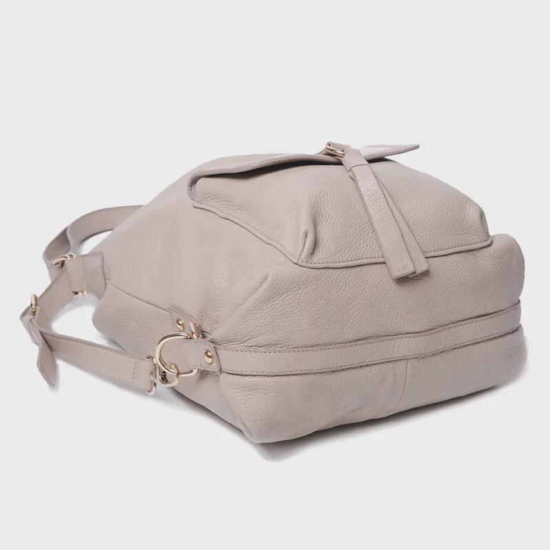 Women's Genuine Leather Retro Backpack - 2025 Korean Style, Single Shoulder, Large Capacity, First Layer Cowhide