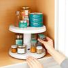 Crazy Susan TwoTier Turntable HeightAdjustable  Organizer for Kitchen Cabinet and Pantry Organization and Storage White