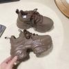Fashion 7.5CM Heels Autumn Chunky Sneakers for Women 2024 New Casual Walking Platform Sports Shoes Woman Thick Bottom Dad Shoes Ladies