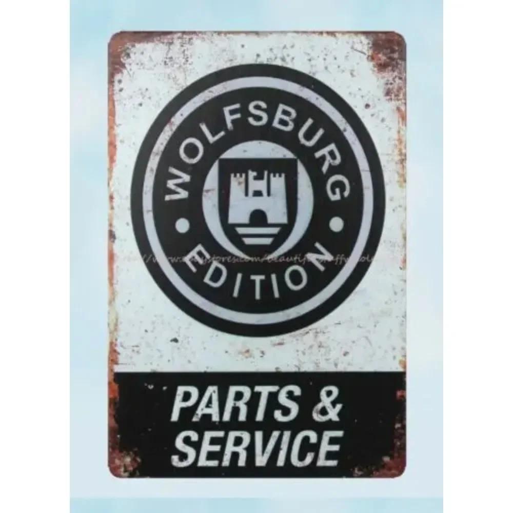 Wolfsburg Edition Parts Service Metal Tin Sign Retro Auto Theme Wall Decor 20x30cm(7.8x11.8inch)