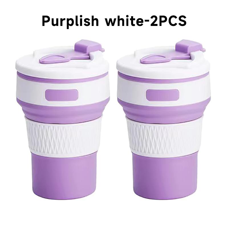 350ML/500ML Silicone Folding Cup Collapsible Mug With Cover Coffee Travel Outdoors Portable Water Drinking Tea Cups