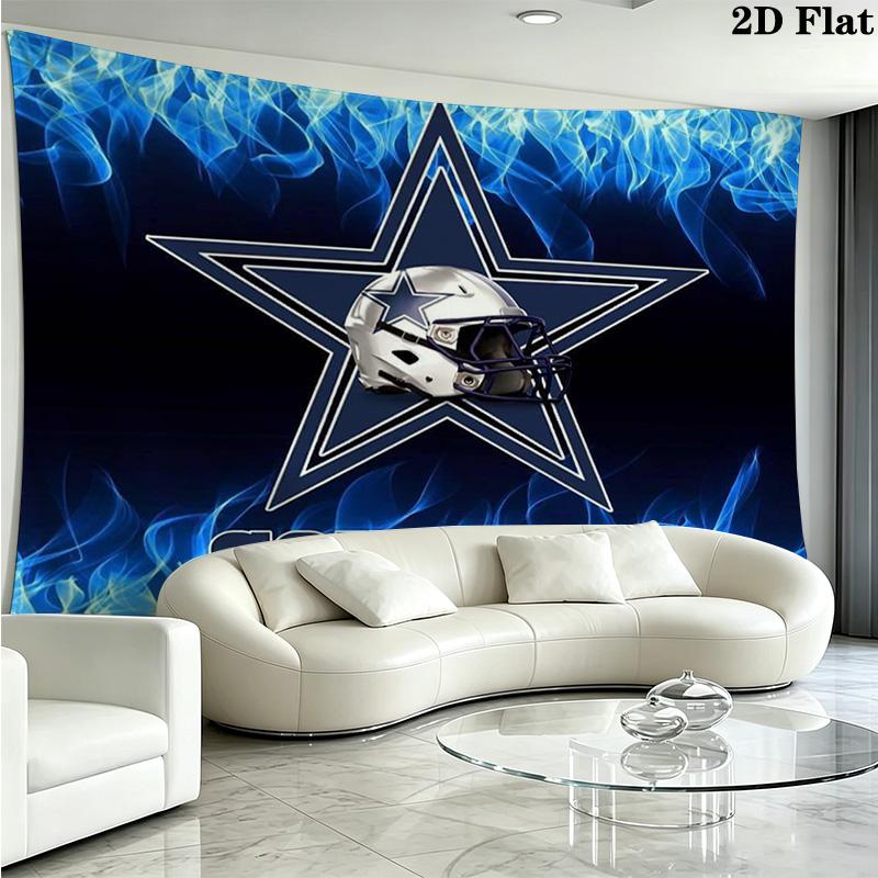 Dallas Cowboys Logo Wall Tapestry Aesthetic Wall Hanging Printed Fabric Blanket Decorative Tapestries for Bedroom Living Room Home Decor