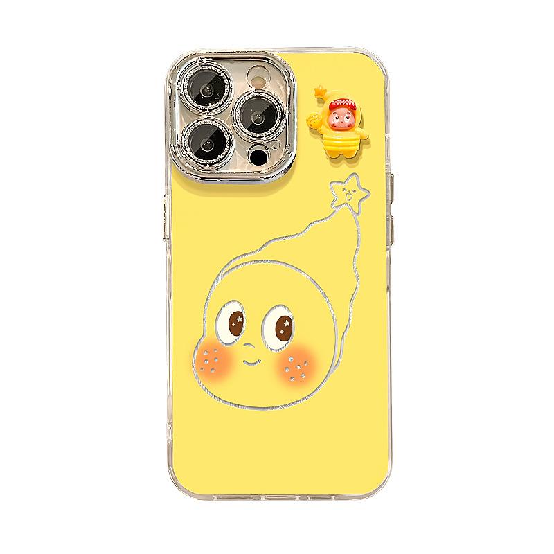 Cute cartoon doll lanyard suitable for apple 17 feather yarn mobile phone case iphone15promax cartoon 16 anti-drop