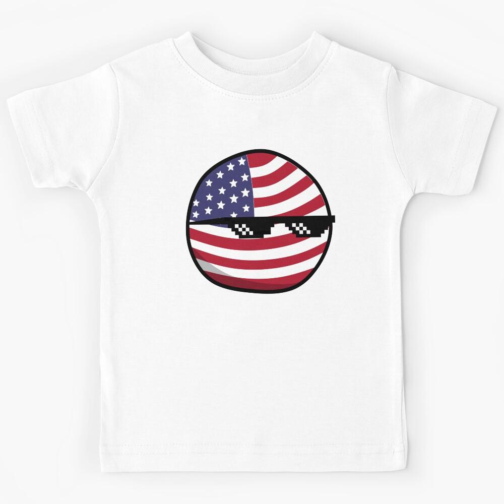 USA Countryballs With Pixel Glasses Kids T-Shirt 150