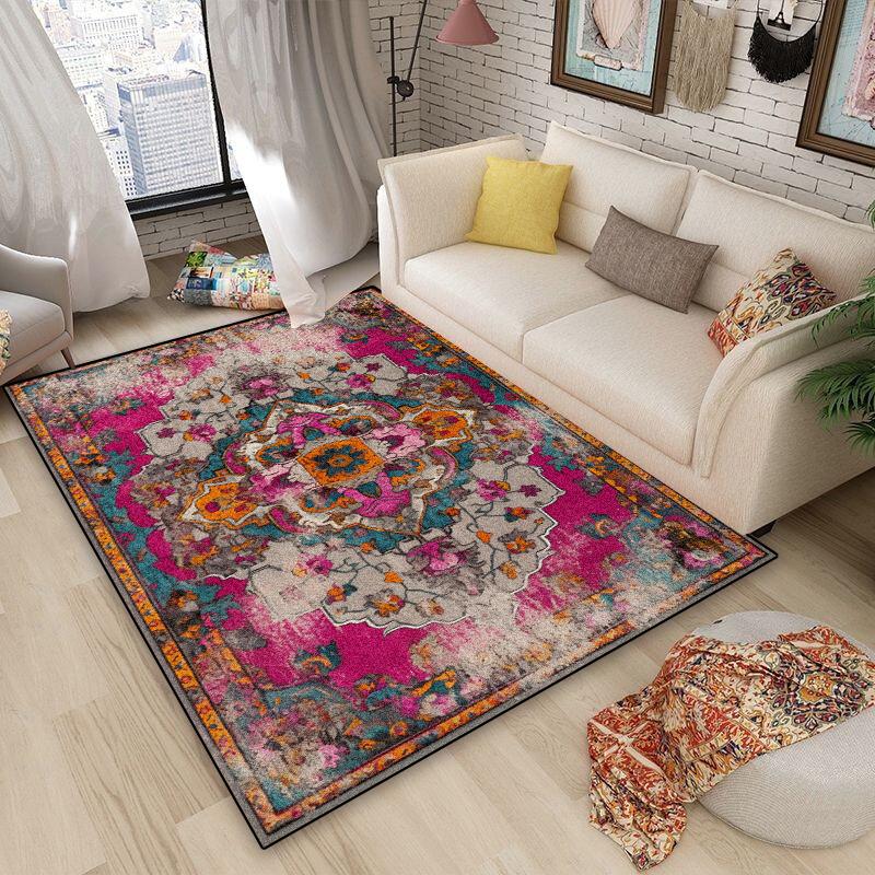 Persian Retro Carpet Living Room Bohemian Decoration Soft Large Area Rugs 160x230 Bedroom Petal Pattern Non-slip Washable Mats