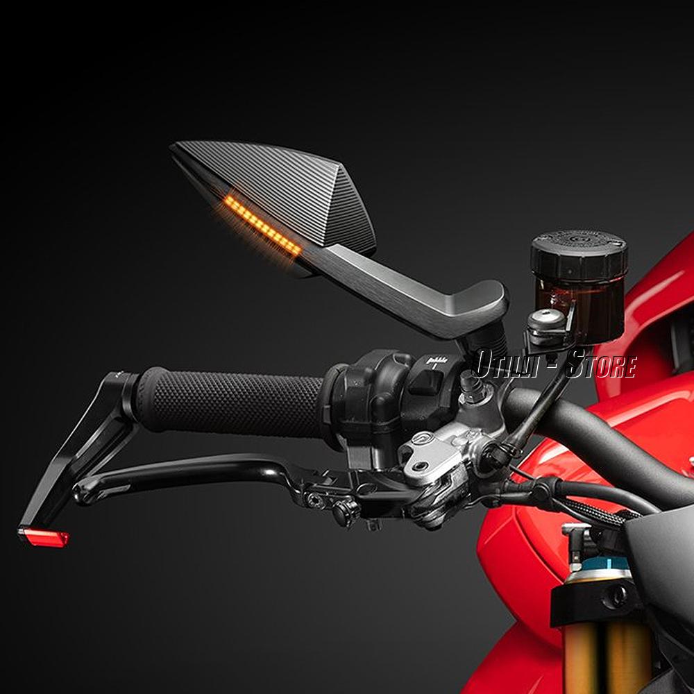 New Side Mirrors With LED Turn Signal Indicator Motorcycle Accessories Rearview Mirror For Ducati Streetfighter V4