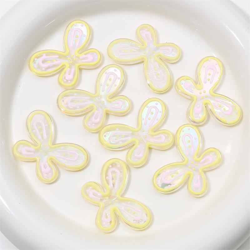 Akrylové ručně vyráběné kapající olejové motýlí korálky pro výrobu šperků DIY Náramek Náhrdelník Náušnice Řetízek na telefon