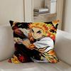 Cool K-kyoujurou Rengoku Pillow Case Cushion Cover Soft Cute Throw Pillow Case For Car Sofa Pillowcase Polyester With Zipper