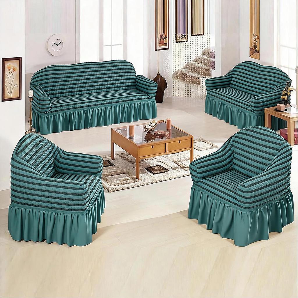 Single Seat Elastic Sofa Bed Cover with Gauze Dust Protection