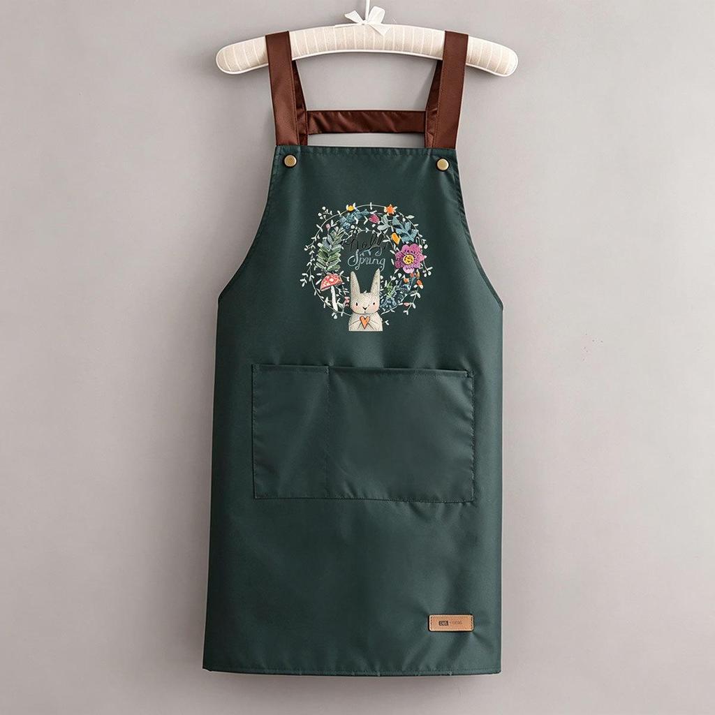 Waterproof Stain-Resistant Kitchen Apron with Simple Print