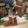 Foreign trade large size Northeast velvet thick-soled short snow boots women's cross-border matte leather warm thickened cotton boots