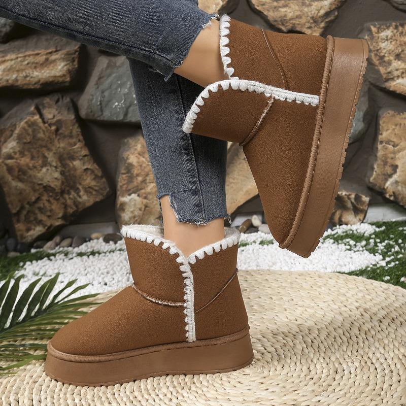 Foreign trade large size Northeast velvet thick-soled short snow boots women's cross-border matte leather warm thickened cotton boots