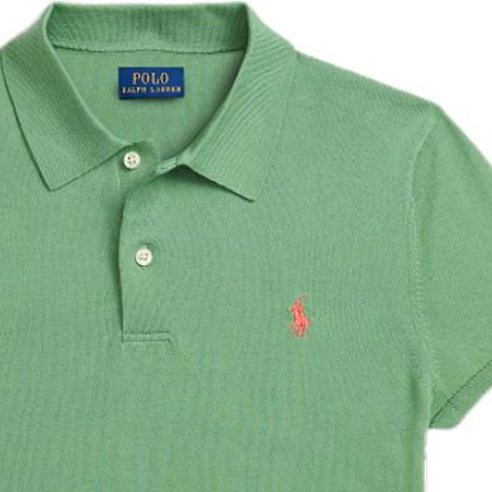Polo Ralph Lauren Solid Color Small Pony Embroidered Pullover Short Sleeve Polo Shirt Women tops Light-Green WMPOSWENC020930-300