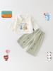 Chic Baby Girls' Cartoon Hoodie & Doll Collar Suit - Spring/Autumn Two-Piece Set