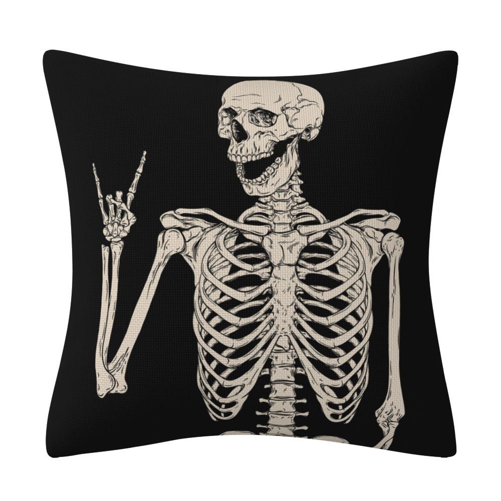 New Halloween Day of The Dead Pillowcase Skeleton Smiling Home Sofa Pillowcase