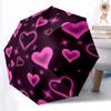 1pc Heart Print Automatic Folding Umbrella Durable Iron Frame,All Seasons Home Travel Outdoor Multifunctional Umbrella Yy251115180