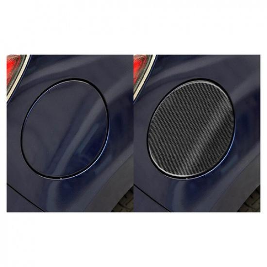 Soft Carbon Fiber + Rubber Car Fuel Tank Cap Cover Trim For Mazda 3 2010 2011 12