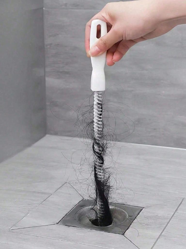 Drain Cleaning Tool Includes Flexible Drain Remover And Brush, Hair Clog Remover For Sink, Shower, And Bathtub, Effectively Captures Hair