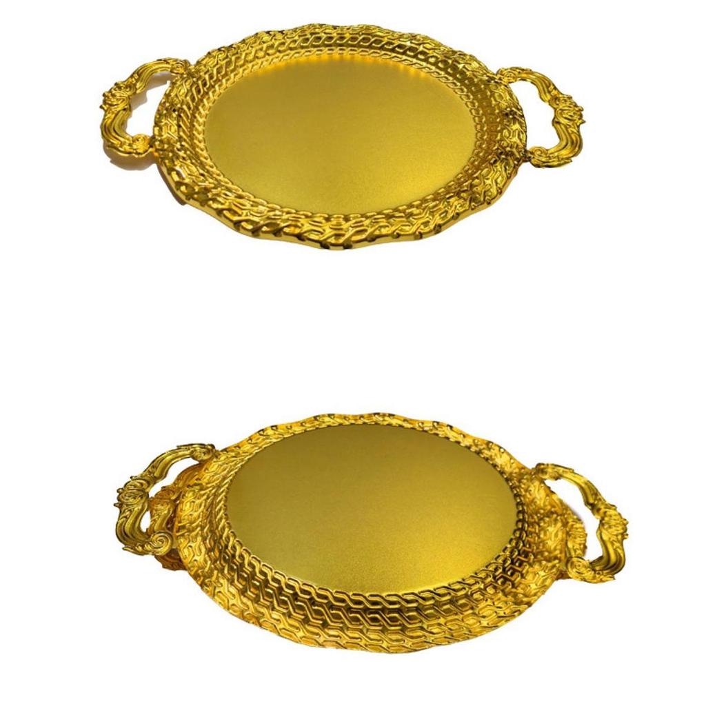 Serving Tray Photo Props European Metal Multipurpose Household Decorative Stylish Fruit Plate for Food Dinner Lunch Fruit Home