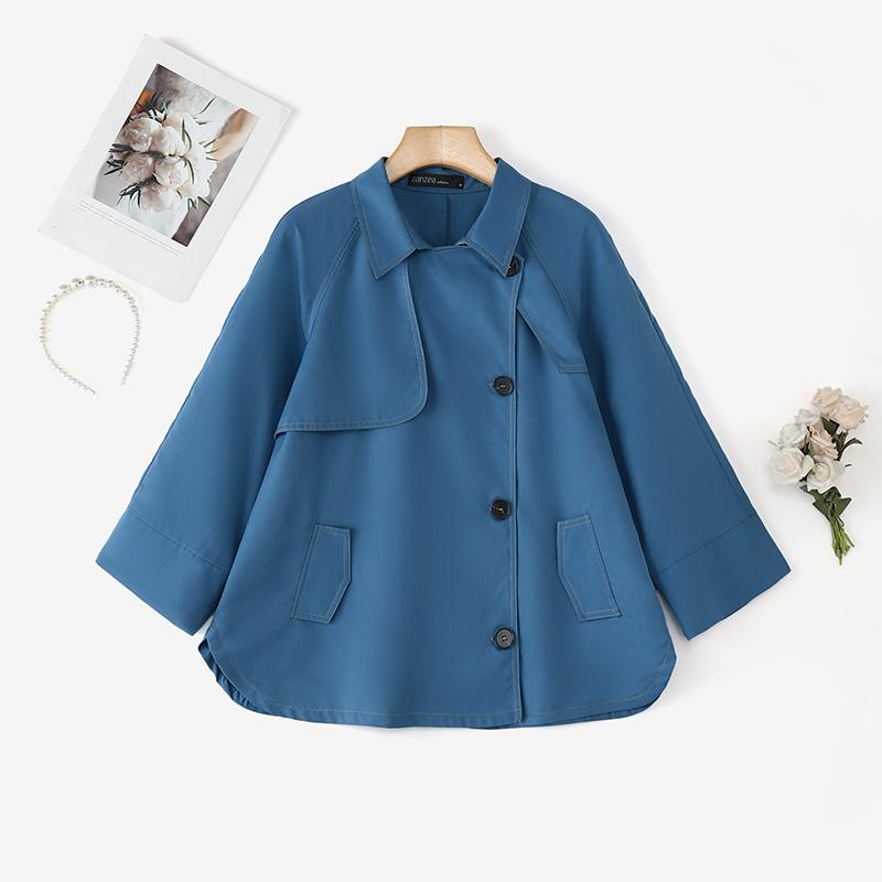 ZANZEA Women Casual Turn Down Collar Loose 3/4 Sleeve Plain Blouse