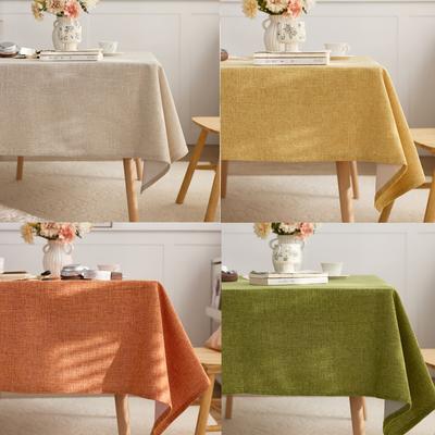 Față de masă groasă din bumbac și in, culoare solidă, stil nordic, Husa din material textil pentru masă dreptunghiulară, Covoraș de masă de cafea premium, stil lux ușor