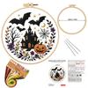 Pumpkin Skeleton Embroidery Kit With En Instructions Thread Stamped Cloth With Pattern Kit For Diy Gift