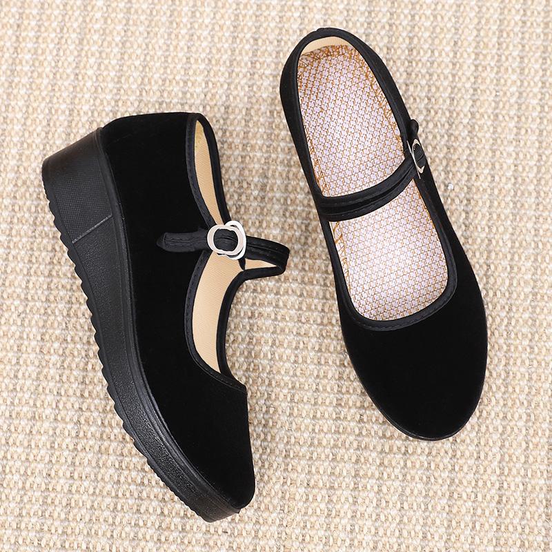 Cloth shoe flagship store official women's shoes soft sole black work nonslip work shoes comfortable and versatile