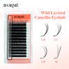 IFORME Wild Multiple Layered Camellia Eyelash Pre-glued Base Easy Fan Wispy Fluffy Eyelash Extension LB LC LD M LU