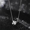 Luck Leaves Crystal Zircon Pendant Clavicle Chain Fashion Four-leaf Clover Necklace For Women Light Luxury Party Jewelry Gift