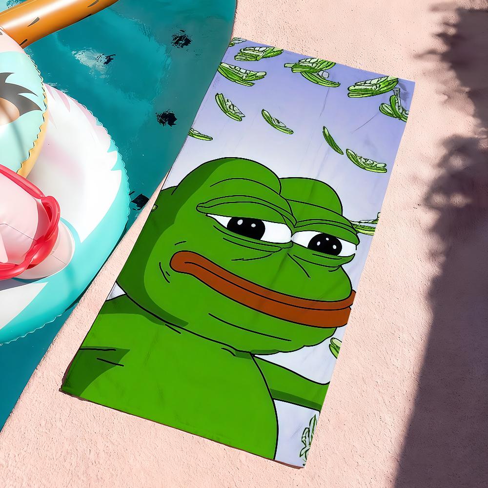 Funny P-Pepe the F-Frog Towel Drying Bath Towel Applicable To Light Swimming Camping Yoga Beach Out