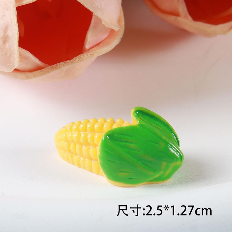 5pcs Simulated Fruit Resin Ornaments Mini Food Vegetables Fingertip Mini Handicraft DIY Hair Clips Phone Case Resin Accessories