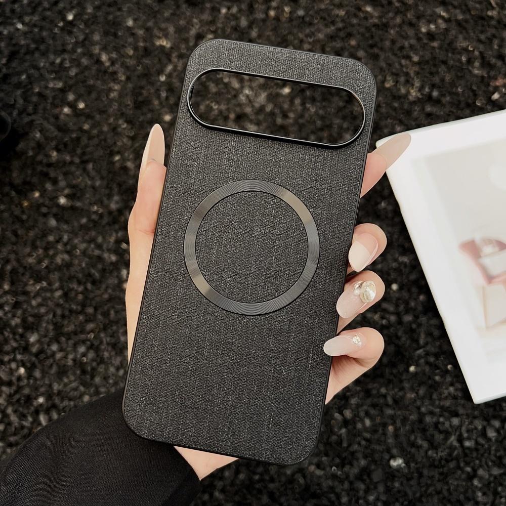 

Stylish Fabric Cloth Texture Slim For Mag-safe Case For Google Pixel10 9 8 7 6 A Pro XL Magnetic Charge Shockproof Protect Cover Google Pixel 8 чорний