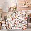 Colorful Chicken Floral Flannel Printed Blanket Suitable For All Seasons Suitable For Living Room Office Sofa And Travel