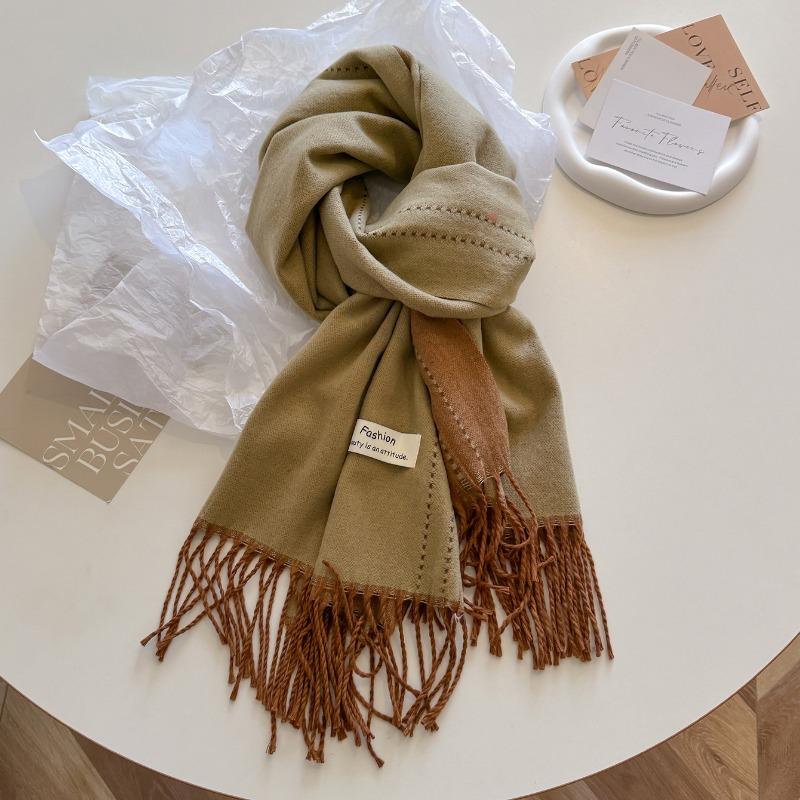 Winter atmosphere coat wear gentle taro purple soft waxy high-end scarf shawl women's double-sided two-color