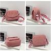 Neue Cord gestreifte Crossbody-Tasche Einfaches Design Einfarbige Umhängetaschen Verstellbarer Riemen Quadratische Damentasche für Freizeitkleidung