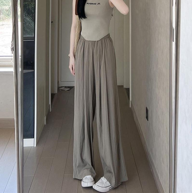 Women's High Waist Casual Wide-Leg Cotton Linen Pants - 9 Colors, Lightweight, Summer Style