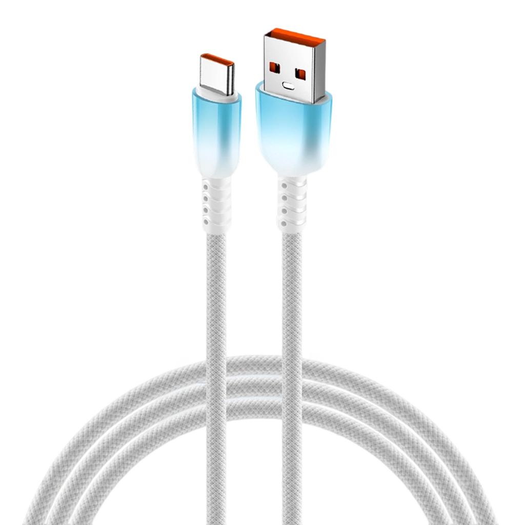 Gradient Colored Short USB Type C Charging Cord Braided Nylon Cable High Charging Multi Device Support