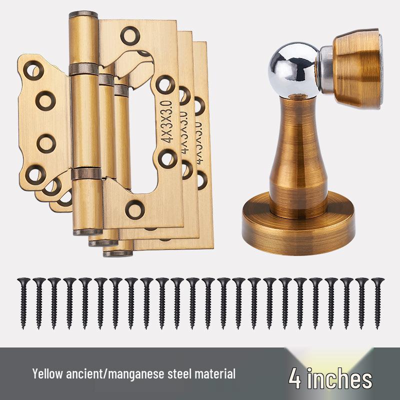Universal Magnetic Black Bedroom Door Handle Lock - Silent, Solid Wood Design