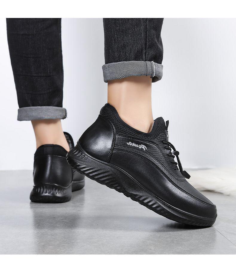 Men's Old Beijing Velvet Lined Winter Shoes - Soft Sole, Warm, Ideal for Middle-Aged & Elderly Walking