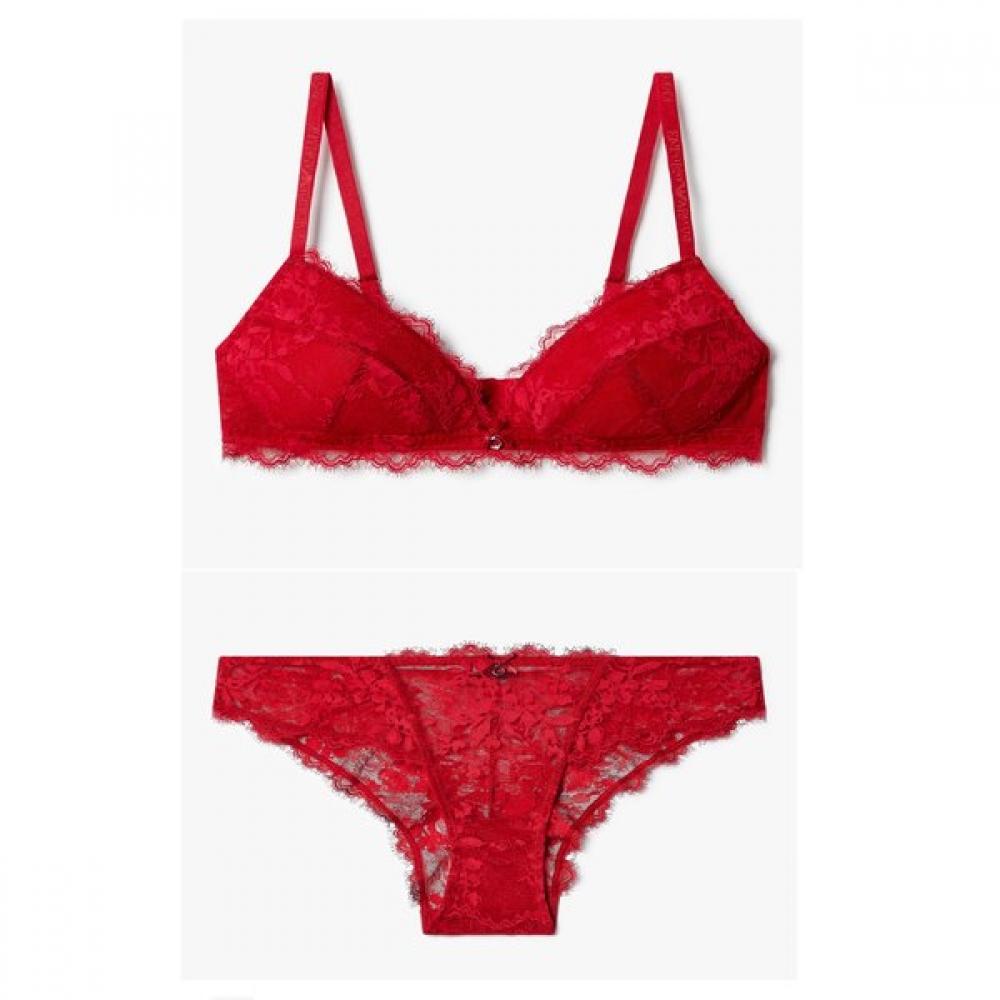 

Emporio Armani Women S Padded Triangle Bra Brief Flower Embroidery 0825381525 11525 M/M