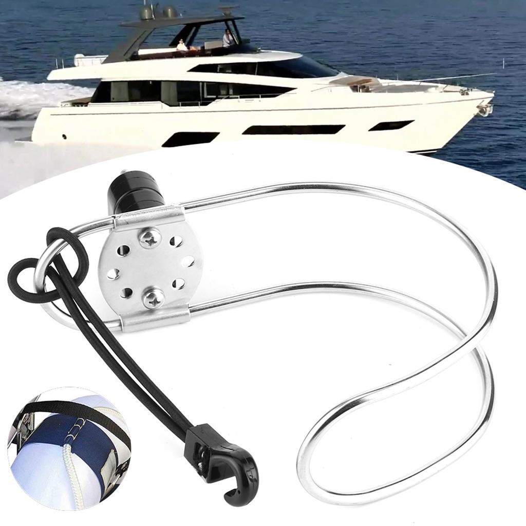 4.5in Stainless Steel Boat Lifebuoy Ring Bracket Horseshoe Holder for Marine Boat Ship Accessories