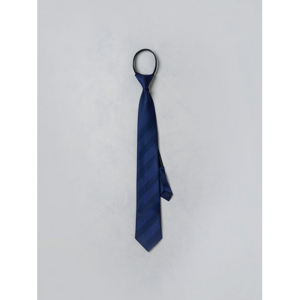 Daiso Zipper Type Oblique Pattern Tie Navy