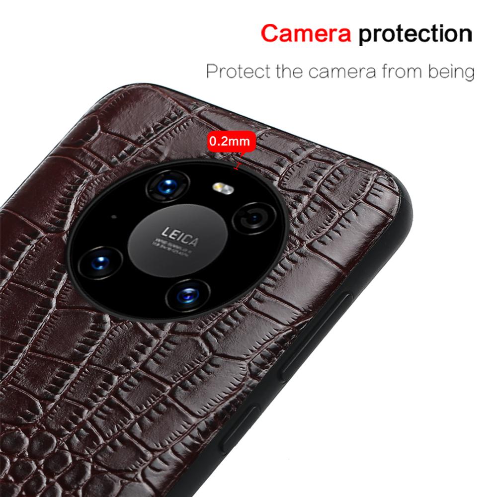 Original Cowhide Leather Phone Case for Huawei Mate 60 60Pro 60RS 50Pro 40Pro 40RS Full Protection Luxury Back Cover