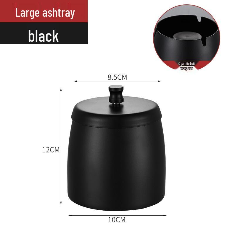 Thickened Stainless Steel Ashtray with Lid for Home, Cafe, or Hotel