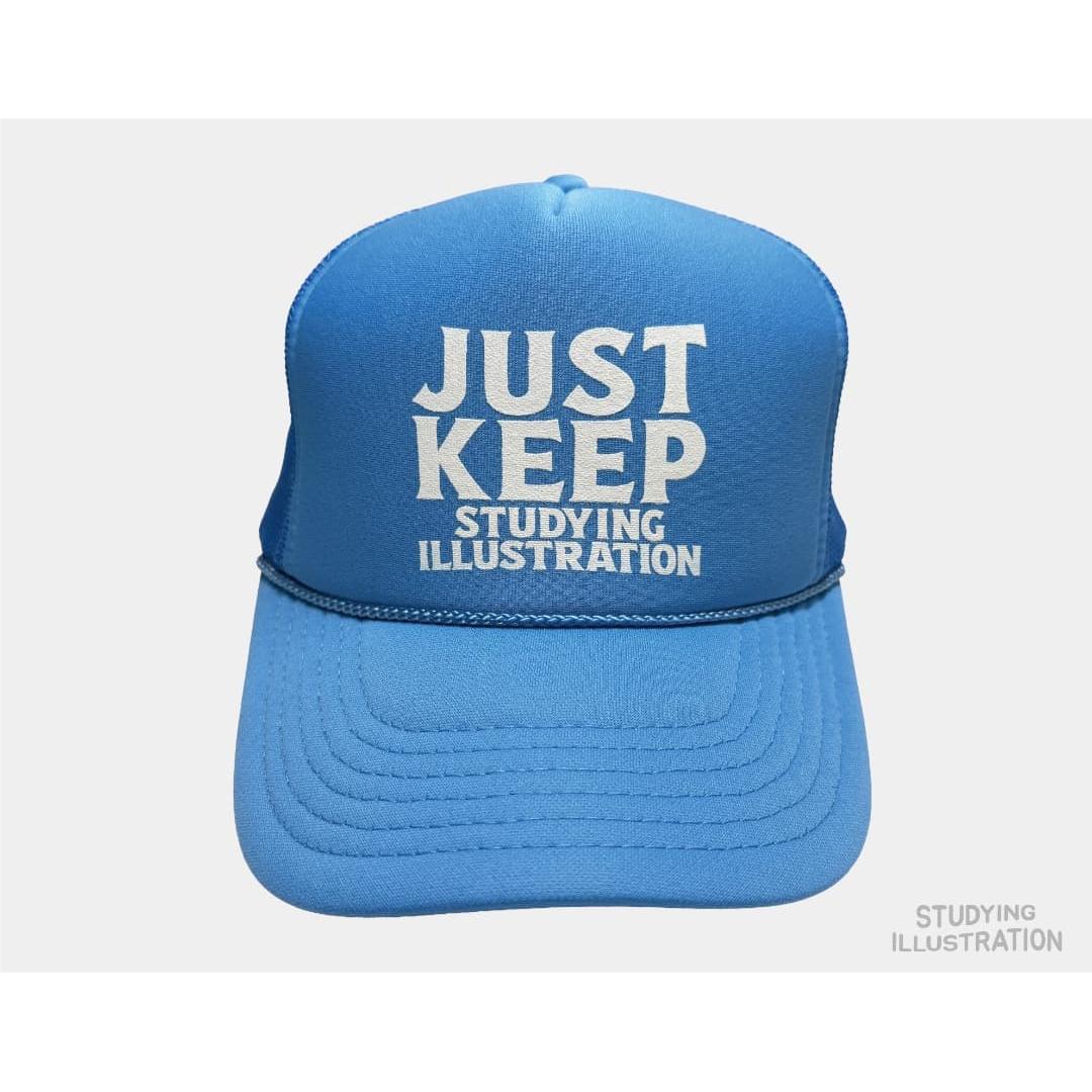 Used Studying illustration JK print mesh cap CB
