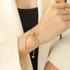 St.delan Women's Minimalist Stainless Steel Snake Bone Bracelet with Adjustable Drawstring Design